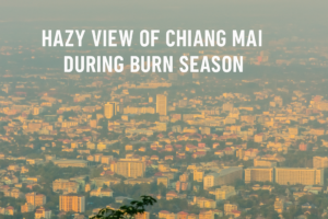 Elephant Sanctuary Chiang Mai 39 Aerial view of Chiang Mai city covered in haze during the annual burn season in Northern Thailand